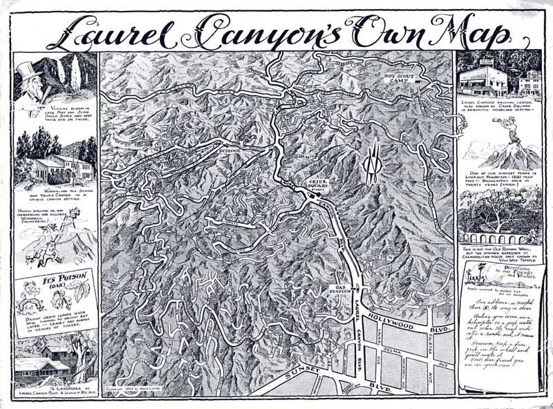 Vintage Laurel Canyon Map